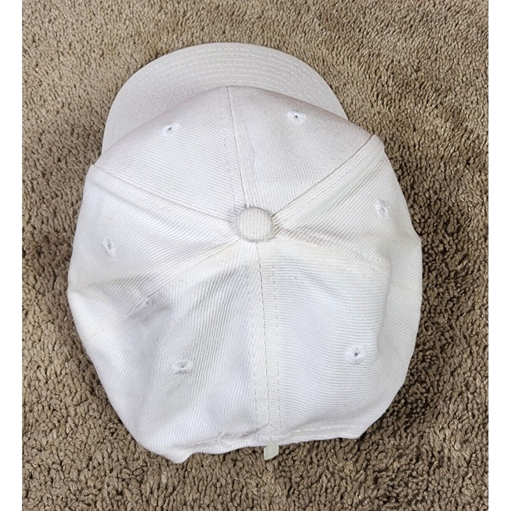 Vintage Nike Snapback Hat Center Swoosh Basketball Logo White 6 Panel 90s - Picture 5 of 8